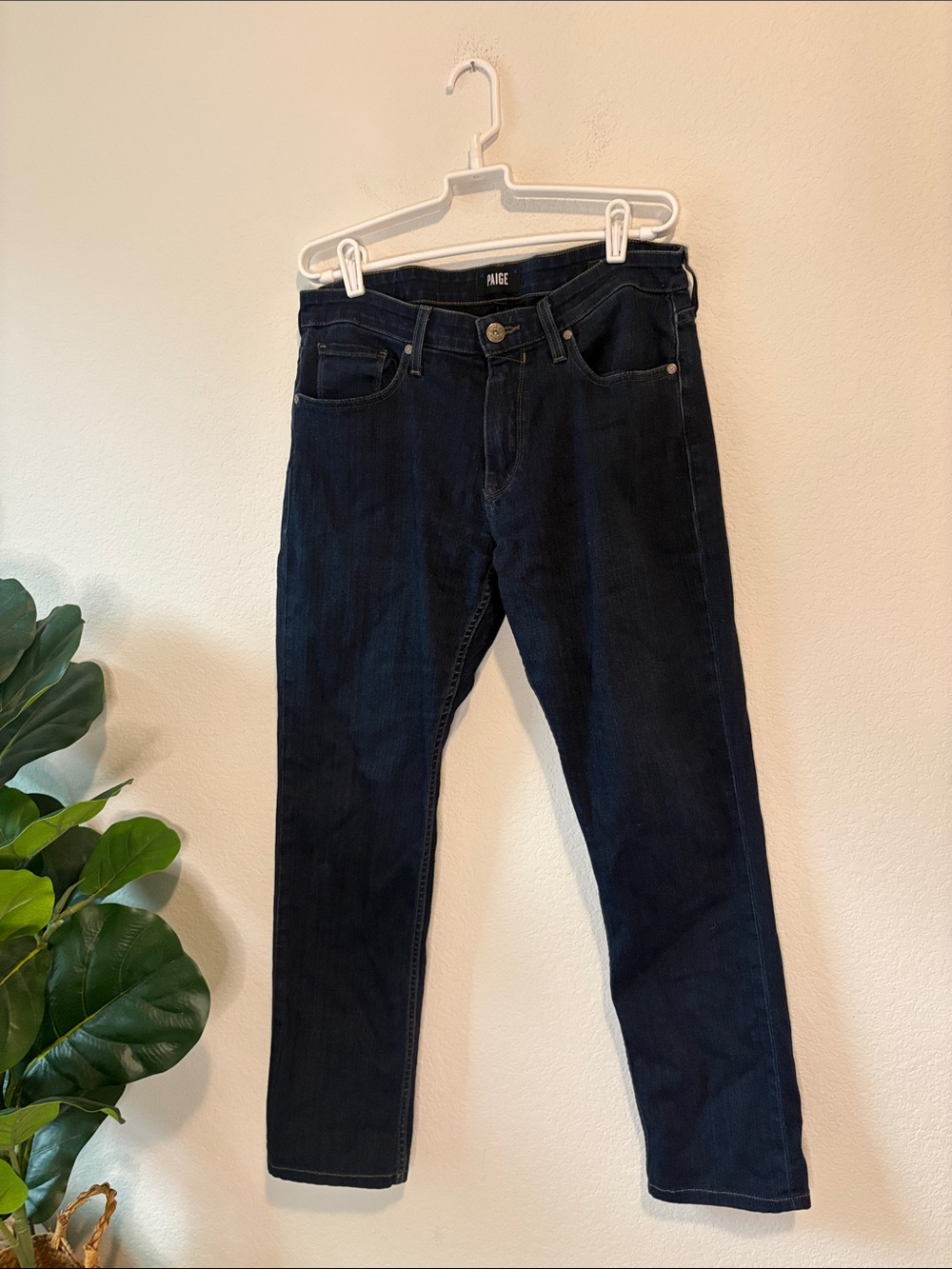 PAIGE Federal Men's Slim Straight Jeans in Deep indigo 32